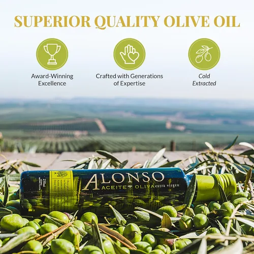 Miniatura 5 de Alonso, Aceite de Oliva Virgen Extra, Chile, Cosecha 2025, Oro NYIOOC 2025, Regalo, Producción exclusiva, Hemisferio Sur, Fuente única, Granja
