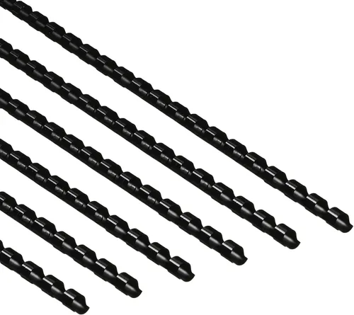 Miniatura 11 de Yunsailing Paquete de 150 peines de plástico para encuadernación de plástico, 19 anillos de encuadernación con espiral, tamaño carta, para Negro