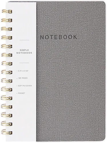 Miniatura 42 de Cuaderno de espiral – Cuaderno grande de tapa dura de 8.5 x 10.98 pulgadas con banda elástica y bolsillo, 180 páginas, diario plano de alambre