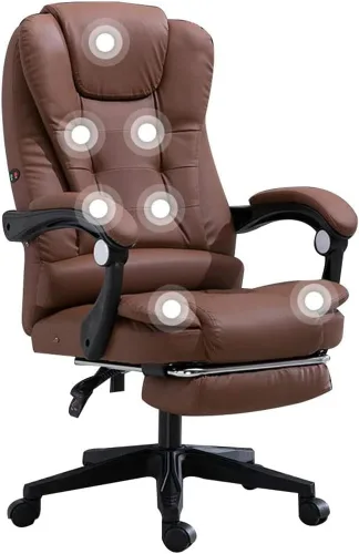 Miniatura 8 de Leather Desk Gaming Chair with Footrest 7-Point Massage Double seat Cushion Ergonomic High Backrest Office Computer Chairs for Workspace Conference