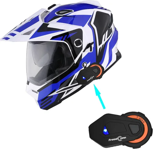 Miniatura 10 de 1Storm Dual Sport Motocross Off Road Casco de cara completa con visera doble: HF802