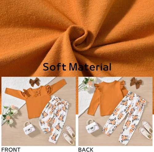 Miniatura 5 de Aalizzwell Traje de otoño para niñas pequeñas con horquilla