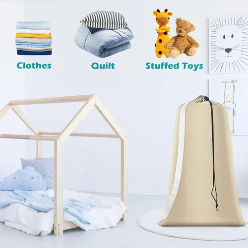 Miniatura 6 de Bolsa de lavandería resistente, paquete de 2 bolsas de lavandería de nailon XL con correas, organizador grande de ropa sucia lavable con cierre