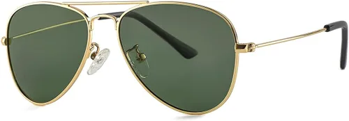 Miniatura 148 de Gleyemor Lentes de sol polarizados estilo aviador para niños y niñas, jóvenes, adolescentes, dos tamaños de 1.969 in y 2.047 in