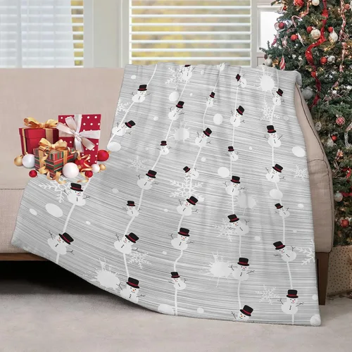 Miniatura 15 de Manta Navideña de Franela con Diseño de Bastón de Caramelo, Manta de Sofá Súper Suave y Cálida, Manta de Cama, Decoración Navideña de las Fiestas