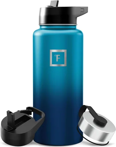 Miniatura 44 de IRON °FLASK Frasco de hidratación para acampar y senderismo con pajilla, botella de agua deportiva de acero inoxidable con aislamiento de boca