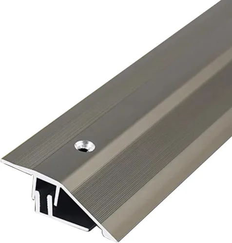 Kunovo Tira de umbral decorativa para pisos de aluminio, barra de unión antideslizante con tornillo y base, rampa de borde de puente para silla de