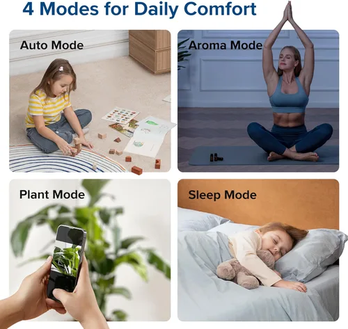 Miniatura 45 de LEVOIT Humidificadores evaporativos para dormitorio de bebé, filtros dobles de aire y agua, sensor separado, sin luz azul para luz nocturna de Blanco
