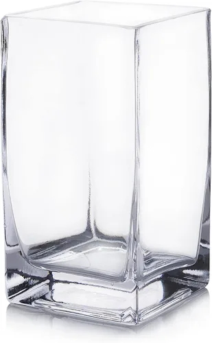 Miniatura 7 de Enova Floral Jarrón de vidrio cuadrado transparente, jarrón de vidrio de 6 x 3 x 3 pulgadas para flores, contenedor floral transparente, portavelas