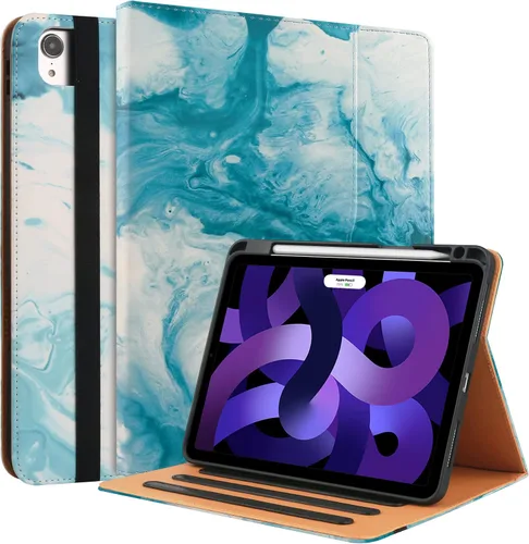 Miniatura 8 de Funda para iPad Air de 5ª/4ª generación 2022/2020, para iPad Air de 10.9 pulgadas, con soporte para lápiz integrado y correa de mano, apagado