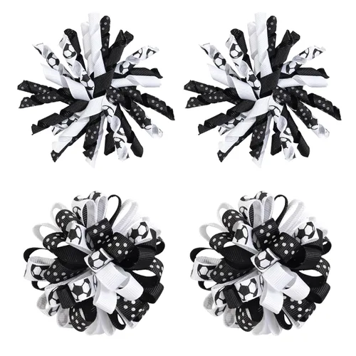 Pinzas para el pelo de fútbol 2026, accesorios para el cabello para niños y niñas, jugadores, equipo escolar, accesorios de fiesta de fútbol, 4