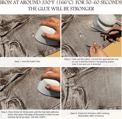 Miniatura 5 de KING MOUNTAIN Paquete de 20 parches de reparación termoadhesivos para pantalones vaqueros, kit de parches de mezclilla para jeans, 3 x 4-1/4 Cinco