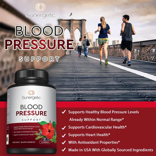 Miniatura 4 de Sunergetic Suplemento de apoyo de presión arterial premium para la salud cardiovascular y cardíaca con ajo, espino e hibisco (90 cápsulas)