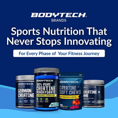 Miniatura 8 de BodyTech Monohidrato de creatina en polvo 100% puro, suplemento de creatina micronizada para preentrenamiento para fuerza muscular, resistencia