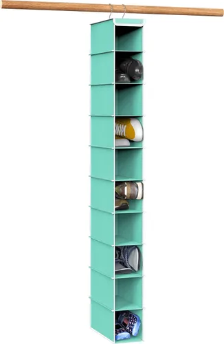 Miniatura 8 de Simple Houseware - Paquete de 2 organizadores colgantes con 10 estantes, color gris