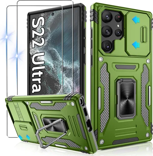 Miniatura 64 de Gritup para Samsung Galaxy S22 Funda con protectores de pantalla HD de 2 paquetes y cubierta deslizante para la cámara, protección contra caídas