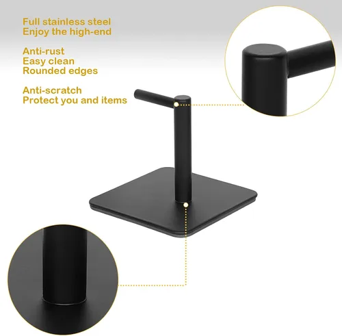 Miniatura 2 de Portarrollos de papel negro con montaje magnético, barra de papel con fuerte respaldo magnético - para cocina, refrigerador, parrilla, caja