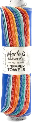 Miniatura 22 de Marley's Monsters Toallas sin papel - Rollo de 12 unidades, Toallas de papel reutilizables sin papel, de algodón, libres de árboles (Crepúsculo)