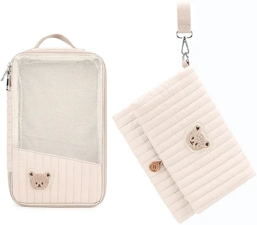 Miniatura 10 de Bolsa organizadora de pañales para bebé, impermeable, mini bolsa de pañales – 2 piezas/juego de bolsas colgantes plegables reutilizables, lavables
