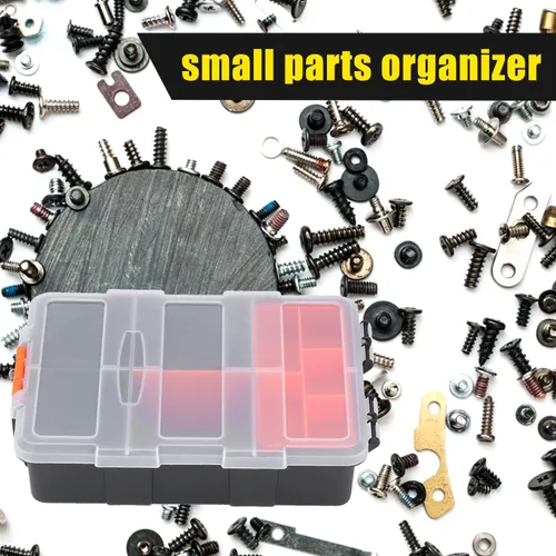 Miniatura 3 de Caja organizadora de piezas pequeñas con divisores extraíbles, contenedor de almacenamiento de PVC para herramientas de hardware, tornillos, pernos