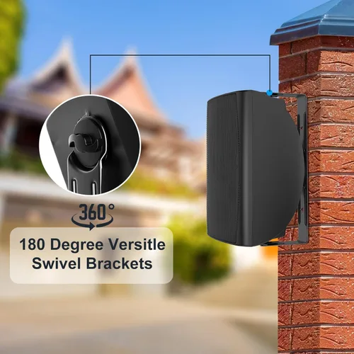 Miniatura 5 de STUDIOFINIX Altavoces Bluetooth para exteriores de 6.5 pulgadas, 400 W, impermeables, con cable, sistema de altavoces impermeables para montaje