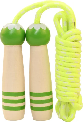 Cuerda de Saltar para Niños, Cuerda de Saltar Ajustable de 7 Pies de Algodón con Mango de Madera para Niños y Niñas, Ejercicio al Aire Libre para