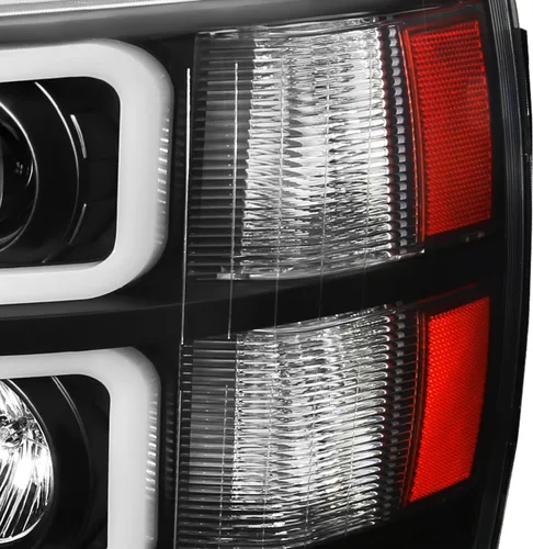 Miniatura 5 de SPEC-D TUNING Faros delanteros de proyector de tubo LED negro compatibles con Chevy Silverado 1500 2007-2013, Chevy Silverado 2500HD / 3500HD