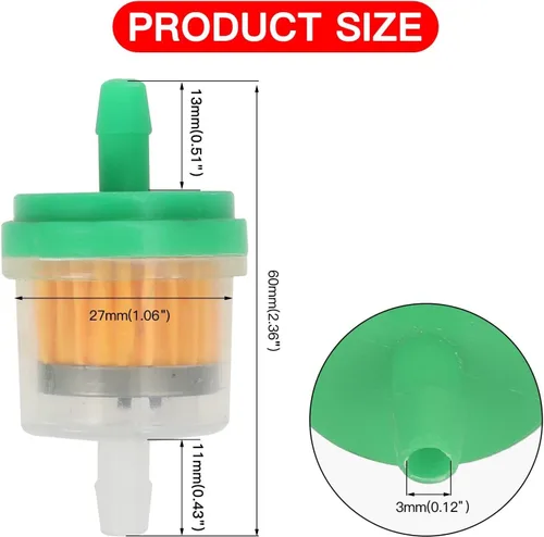 Miniatura 7 de GREHUA Línea de combustible para Dirt Bike con filtro compatible con GY6 50 cc 90 cc 110 cc 150 cc 139QMB 157QMJ Taotao SSR Trailmaster 150 XRS Go