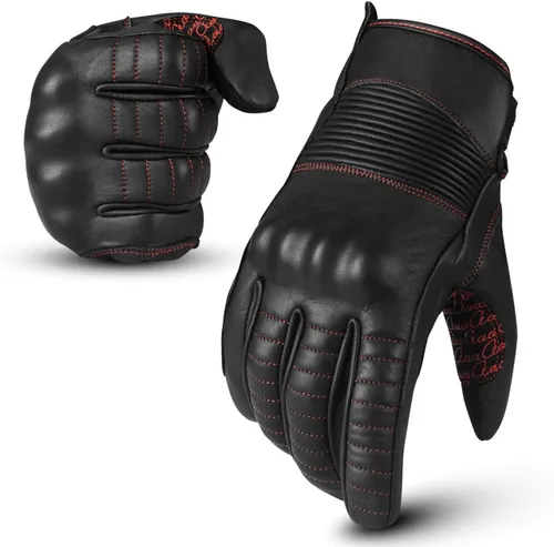 Guantes de Motocicleta Guantes de Cuero para Motocicleta para Hombre Función de Pantalla Táctil - Protectores para Hombres y Mujeres para Todo Tipo