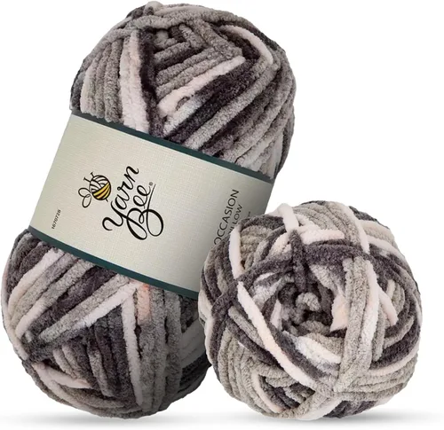 Miniatura 26 de Hilo Yarn Bee súper voluminoso para crochet y tejer – Rollo suave – 92,4 metros de hilo 100% poliéster para crochet, mantas, sombreros y más