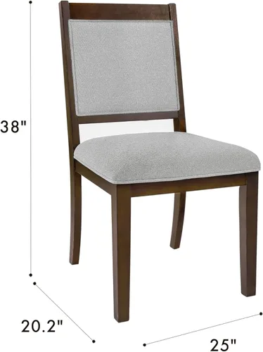 Miniatura 42 de Homepop Silla de comedor con detalles festoneados, sillas de comedor Parsons tapizadas, muebles decorativos para el hogar, tejido gris claro