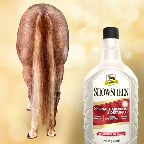 Miniatura 6 de Absorbine ShowSheen Abrillantador y Desenredante para el Cabello Botella de Repuesto de 32oz, Pelaje de Caballo y Perro, Crin y Cola, Desenredado