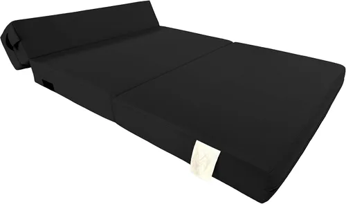 Miniatura 6 de D&D Futon Furniture Colchón plegable de espuma, tumbona para silla, sofá cama de estudio, tamaño Queen 80 x 60 x 6 pulgadas (negro)