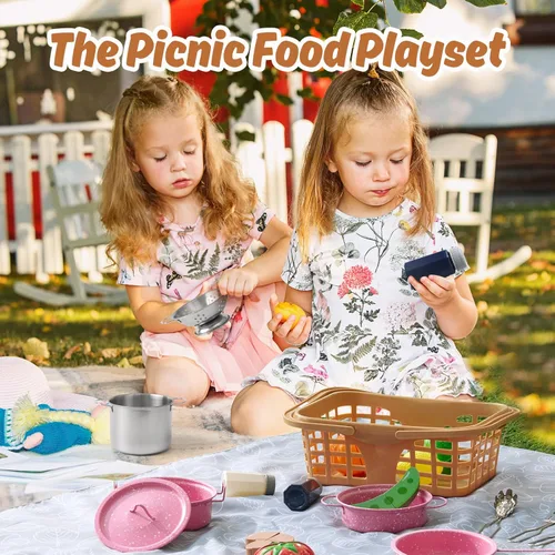 Miniatura 7 de Juego de accesorios para cocina de juguete para niños, juego de cocina para niños pequeños, ollas y sartenes de acero inoxidable coloridas, regalos