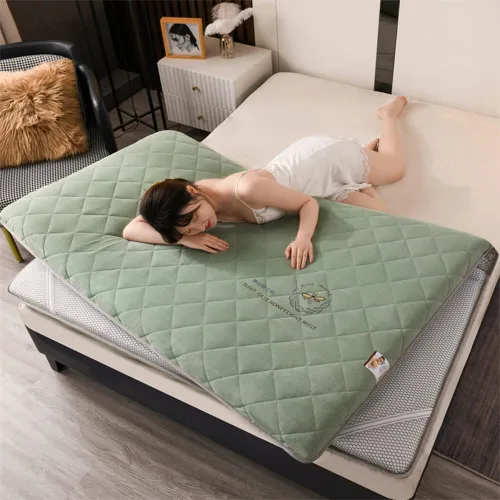 Miniatura 10 de KKCD Colchón enrollable para invitados, colchón de futón antideslizante japonés, tapete plegable para dormir, tapete de suelo de tatami, colchón