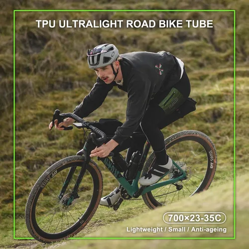 Miniatura 7 de Tubo interior de bicicleta TPU 700C × 18-32C: tubo ligero para bicicleta de carretera con válvulas Presta de 1.772 in/2.559 in/3.346 in