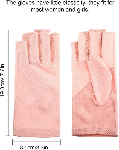 Miniatura 2 de Maxdot Guantes sin dedos, antideslizantes, con protección UV, guantes de conducción, guantes de verano al aire libre para mujeres y niñas