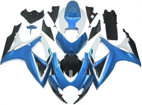 Kit de carenado de inyección azul, negro y blanco para Suzuki GSXR600 GSX750 2006 2007 GSXR 600 GSX-R750 06 07 ABS Carenado de plástico completo