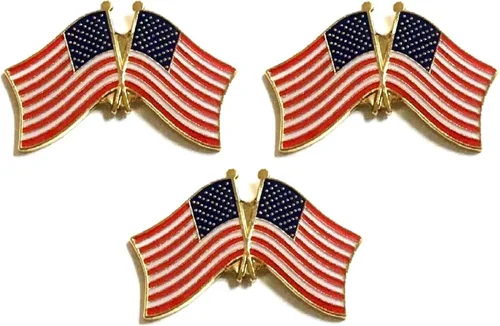 Miniatura 77 de 3 Pines de solapa con banderas de Estados Unidos y países internacionales, paquete de 3 pines dobles con diseño de banderas de Estados Unidos
