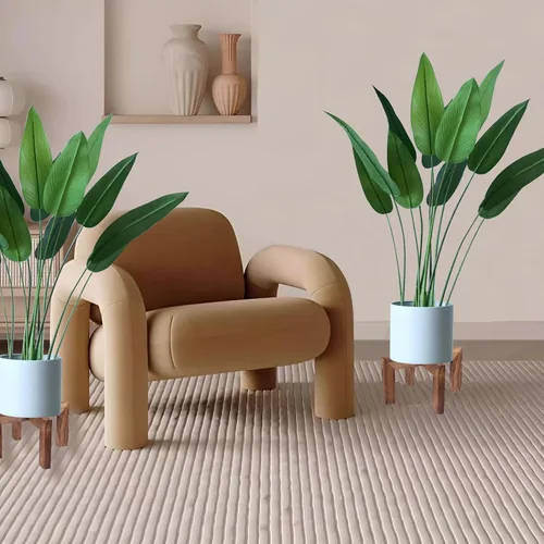 Miniatura 3 de Soporte para plantas de interior, soporte de madera para macetas, adecuado para macetas de 5 a 12 pulgadas, hogar y jardín (color madera, 1 unidad)