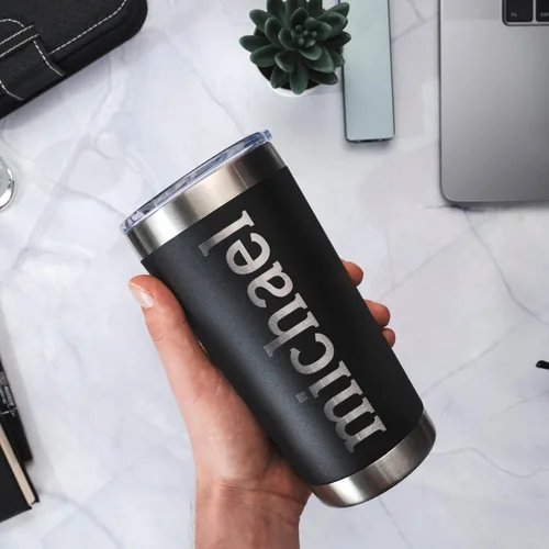 Miniatura 5 de Vasos personalizados, vaso de acero inoxidable de 20 onzas con tapa 13 diseños Tazas personalizadas de doble pared aisladas para café, gimnasio