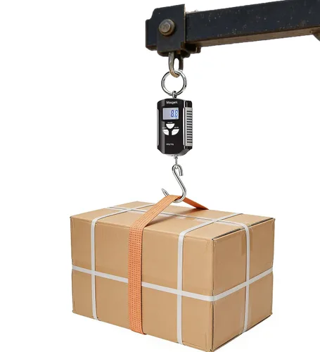 Miniatura 6 de Báscula colgante digital de 440 libras, 440.9 lbs, báscula de peso resistente, 2 pilas AAA (no incluidas) (negro plateado)