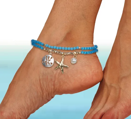 Miniatura 2 de Juego de 2 piezas elásticas para mujer con diseño de estrellas de mar y dólar de arena Colección SPUNKYsoul