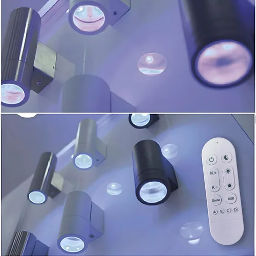 Miniatura 4 de rosykite RF Control remoto RGB cambio de color iluminación LED doble arriba y abajo luz de pared al aire libre, temperatura blanca 2700 K - 6500 K