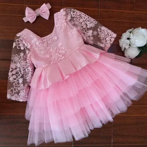 Miniatura 5 de Todder - Vestido de encaje para bebé, para fiesta de cumpleaños, bautizo