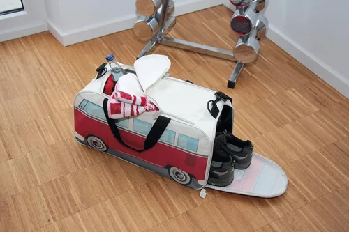 Miniatura 5 de BRISA VW Collection - Volkswagen Samba Bus T1 Camper Van Sport, gimnasio, bolsa de viaje, bolsa de lona con compartimento para zapatos y artículos
