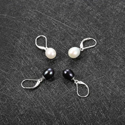 Miniatura 4 de Milacolato 2 pares de pendientes de perlas cultivadas de agua dulce AAA+, de plata de ley con cierre de perlas para mujer