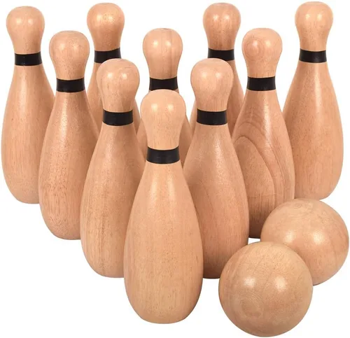 Long game NI-ROU - Juego de bolos de césped gigante para exteriores, conjunto de césped de madera y goma, divertidos juegos deportivos para