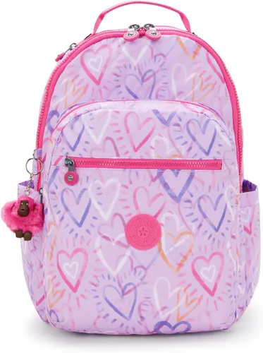 Miniatura 47 de Kipling Seoul - Mochila grande metálica para portátil de 15 pulgadas, Agua (Aqua Flowers)