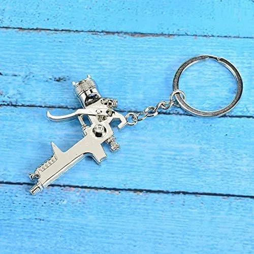 Miniatura 5 de Acxico Llavero de pistola de agua con pintura en aerosol, accesorios unisex, regalo para niños, Blanco